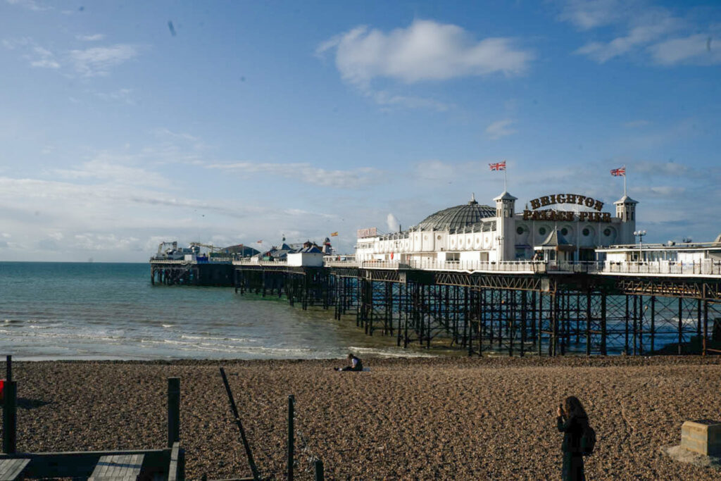 person watching Starling Murmurations at the Palace Pier