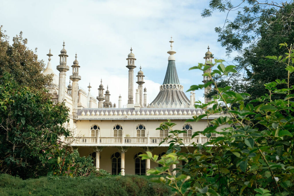 alternative view of the royal pavilion looking at the structure of the building